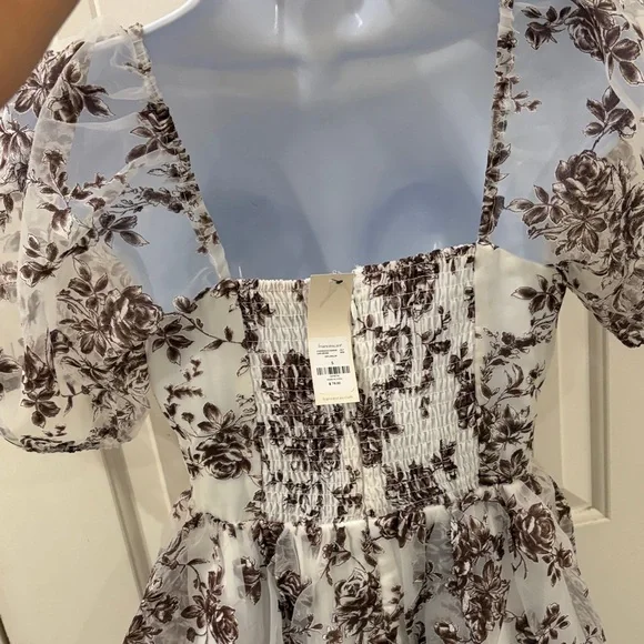 Floral Puff Sleeve Women’s dress - Picture 4 of 5